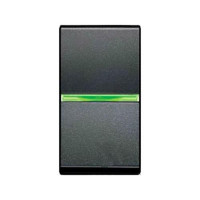 N2101.5 AN - Механизм 1-клавишного 1-полюсного выключателя с клавишей с контрольной подсветкой, 1-модульный, серия Zenit, цвет антрацит - 2CLA210150N1801