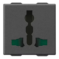 Vimar Розетка 2П+З 13A мультистандарт, карбон матовый, 09257.CM Vimar Розетка 2П+З 13A мультистандарт, карбон матовый, 09257.CM