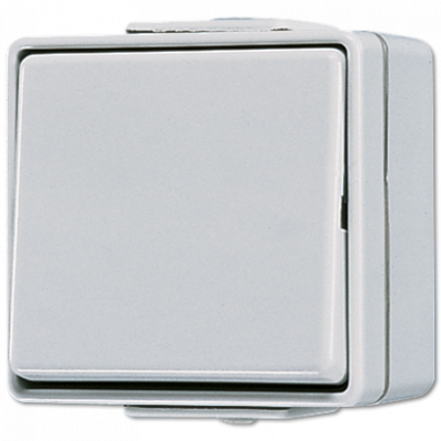 Проходной переключатель одноклавишный 10 A / 250 B, накладной монтаж, IP44, пружинные зажимы; серый; WG600, 606W