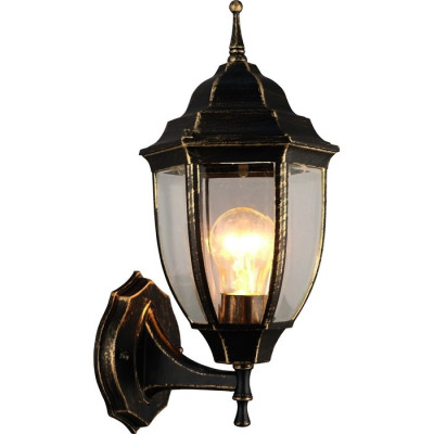 Arte Lamp PEGASUS, Светильник уличный архитектурный, цвет арматуры - ЧЕРНО-ЗОЛОТОЙ, цвет плафона/декора - ПРОЗРАЧНЫЙ, 1х60W E27, A3151AL-1BN