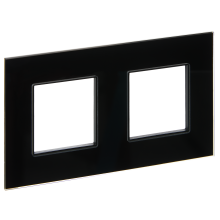 SKANDY Рамка 2-мест. SK-F22Bl стекло черн. IEK, SK-M22-G-K02