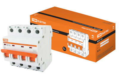 Авт. выкл.ВА47-29 4Р 16А 4,5кА х-ка В TDM Electric, SQ0206-0058