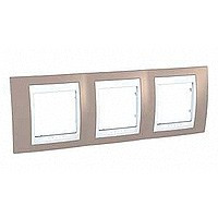 UnicaCh Рамка 3-ная горизонт., коричн./бел.