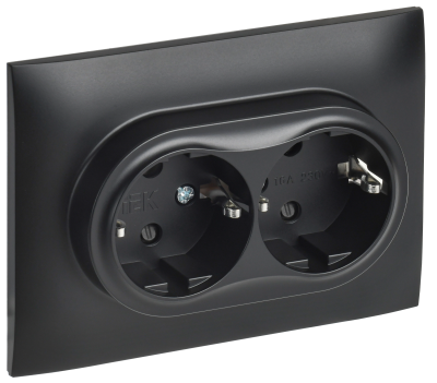 SKANDY Роз. 2-я с з/к/ш 16А в сб. SK-R07Bl черн. IEK, SK-R24-16-K02-F