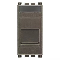 Vimar Розетка RJ45 Cat6 UTP с пылезащитной крышкой, Metal, 19337.6.M