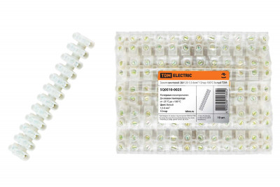 Зажим винтовой ЗВИ-20 полипропилен 1,5-6мм2 12пар 100°С белый TDM Electric, SQ0510-0025