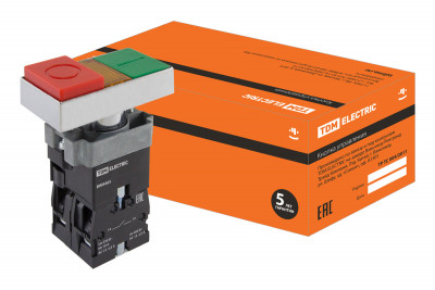 Кнопка BW8465 "I-O" сдвоенная с подсветкой1з+1р TDM Electric, SQ0704-0057