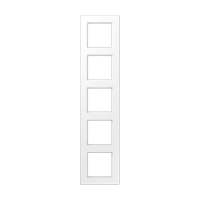 Рамка 5 постов; серия A550; термопласт; белый матовый, A5585BFWWM