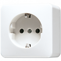 SCHUKO®-розетка 16 A / 250 B, накладной монтаж, пружинные зажимы; дюропласт; белый; AP600, 620AWW