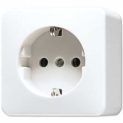 SCHUKO®-розетка 16 A / 250 B, накладной монтаж, пружинные зажимы; дюропласт; белый; AP600, 620AWW
