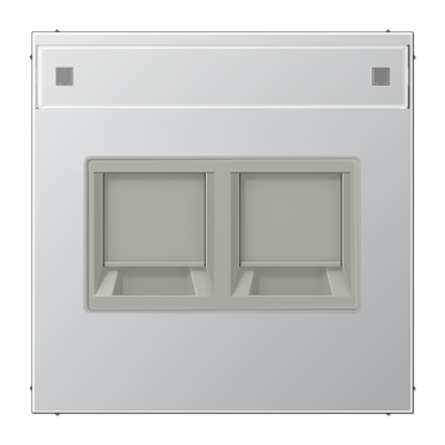 Плата (фиксация защёлкиванием) с полем для надписи для двух модулей; металл; алюминий, AL1969-2NAWE