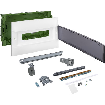 137576 Пластиковый щиток Legrand Practibox S, для встраиваемого монтажа (в полые стены), цвет двери "Дымчатый", 1X18