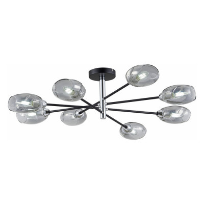 Evoluce SLE155512-08 Светильник потолочный Черный, Хром/Дымчатый E14 8*40W