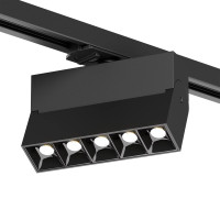 Denkirs DK6446-BK Поворотный однофазный трековый светильник EDDER со светодиодом L136mm 220V 10W 30° 4000K IP20 черный алюминий