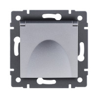 Розетка штепсельная SCHUKO 16A/250 В с крышкой, серый Kollinger REA-006GY для Aspekt, Eleganz, Reflex Розетка штепсельная SCHUKO 16A/250 В с крышкой, серый Kollinger REA-006GY для Aspekt, Eleganz, Reflex