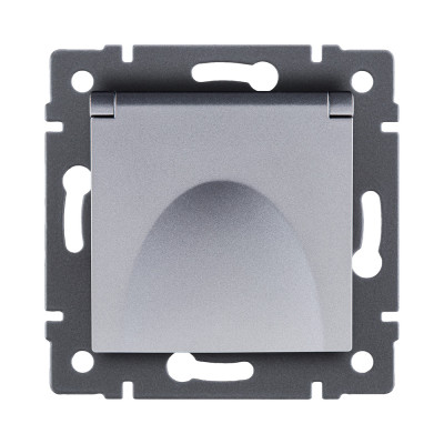 Розетка штепсельная SCHUKO 16A/250 В с крышкой, серый Kollinger REA-006GY для Aspekt, Eleganz, Reflex