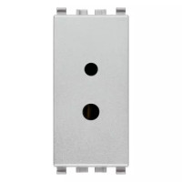 Vimar Розетка 2P 6A 24V поляризованная ,серебро матовое, 20331.N