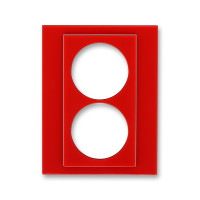 ND5513H-A2223 65 - Сменная панель ABB Levit на розетку с заземлением двойную красный - 2CHH132223A8065