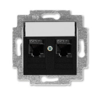 5014H-A61018 63W - Розетка информационная ABB Levit двойная 2хRJ45 категория 6 антрацит - 2CHH296118A6063