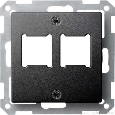 SM Накладка для 2-х разъёмов LexCom 2хRJ11/RJ45, антрац.