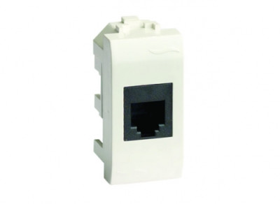 ДКС Компьютерная розетка RJ-45, кат.6 (разъем AMP), белая, 1мод., 76648B