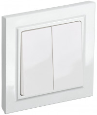 BRITE Выключ. 2-кл. 10А в сб. ВСР10-2-0-БрБ бел. IEK, BR-V20-0-10-K01-F