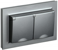 BRITE Роз. 2-я с кр. 16А в сб IP44 РСбш12-3-44-БрС сталь IEK, BR-R26-16-44-K46-F