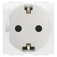 ДКС Электрическая розетка  с заземлением, со шторками, белая, 2мод., 76482B