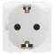 ДКС Электрическая розетка  с заземлением, со шторками, белая, 2мод., 76482B