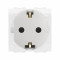 ДКС Электрическая розетка  с заземлением, со шторками, белая, 2мод., 76482B