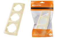 Рамка 3-х постовая горизонтальная сл. кость "Онега" TDM Electric, SQ1805-0054