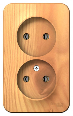 BLANCA О/У РОЗЕТКА двойная без заземл. без штор. ИЗОЛ.ПЛ.,16А,250В, ЯСЕНЬ