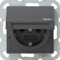 041428 Gira Розетка c з/к, крышкой, с затвором (shutter) и символом