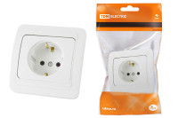 Розетка 2П+З 16А белая "Валдай" TDM Electric, SQ1804-0008