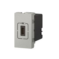Legrand Розетка USB-C для зарядки - Программа Mosaic - 1 модуль - алюминий, 079389