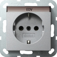 045726 Gira Розетка с з/к и полем для надписи