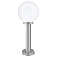 30206 Уличный светильник напольный NISIA, 1х60W(E27), ?200, H500, нерж. сталь/стекло белое