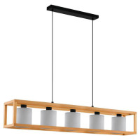 390102 Подвесной потолочный светильник (люстра) GRANADOS, 5x40W, E27, L1000, B200, H1500, сталь, дер