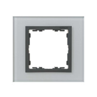 Simon S82N Рамка 1-ная, серый - графит (стекло), 82817-35