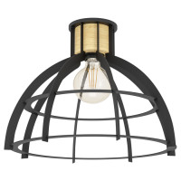 43768 Потолочный светильник STYLLINGTON, 1Х40W, E27, H315, ?415, сталь, черный//дерево, коричневый