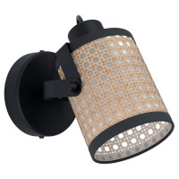 43493 Спот RUSCOMB регул., 1х10W (E27), L135, H175, А210, сталь, черный//бумага, пластик, натуральный