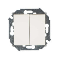 Simon Simon15 Переключатель 2-клав. 16А 250В~, винт. зажим, сл. кость, 1591397-031