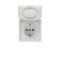 DKC KANT Розетка силовая, 2P+E, с з/ш, с крышкой, IP44, белый песок, 7010013