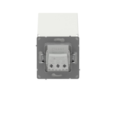DKC KANT Розетка силовая, 2P+E, с з/ш, с крышкой, IP44, белый песок, 7010013
