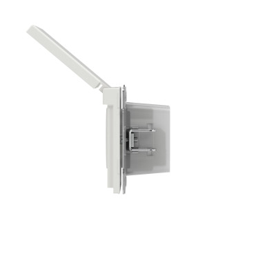 DKC KANT Розетка силовая, 2P+E, с з/ш, с крышкой, IP44, белый песок, 7010013