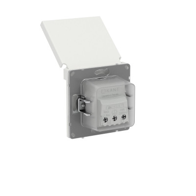 DKC KANT Розетка силовая, 2P+E, с з/ш, с крышкой, IP44, белый песок, 7010013