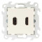 Simon Коннектор HDMI+USB 2.0, сл кость, 2411095-031