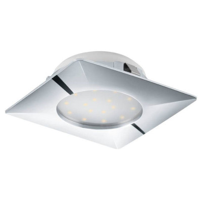 Светодиод. встраиваемый светильник PINEDA, 1х12W(LED), 102х102, пластик, хром, ПРОМО