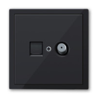 Комбинированная розетка RJ45+TV, Donel серия R98, цвет черный