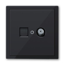 Комбинированная розетка RJ45+TV, Donel серия R98, цвет черный